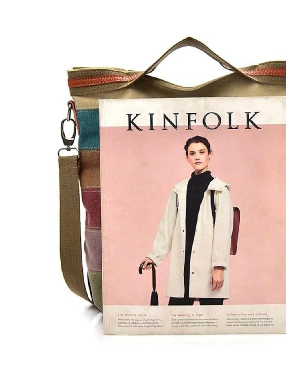 Women's Canvas Hobo Handbag, Multi-Color Tote Crossbody Bag - Picture 9 of 9